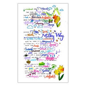 I Wandered Lonely as a Cloud: Calligraphy Print