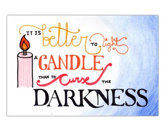 Light a Candle: Calligraphy Print