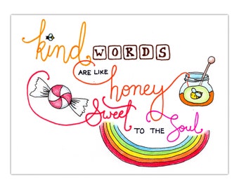 Kind Words: Calligraphy Print