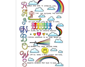 Rainbows Poem: Calligraphy Print