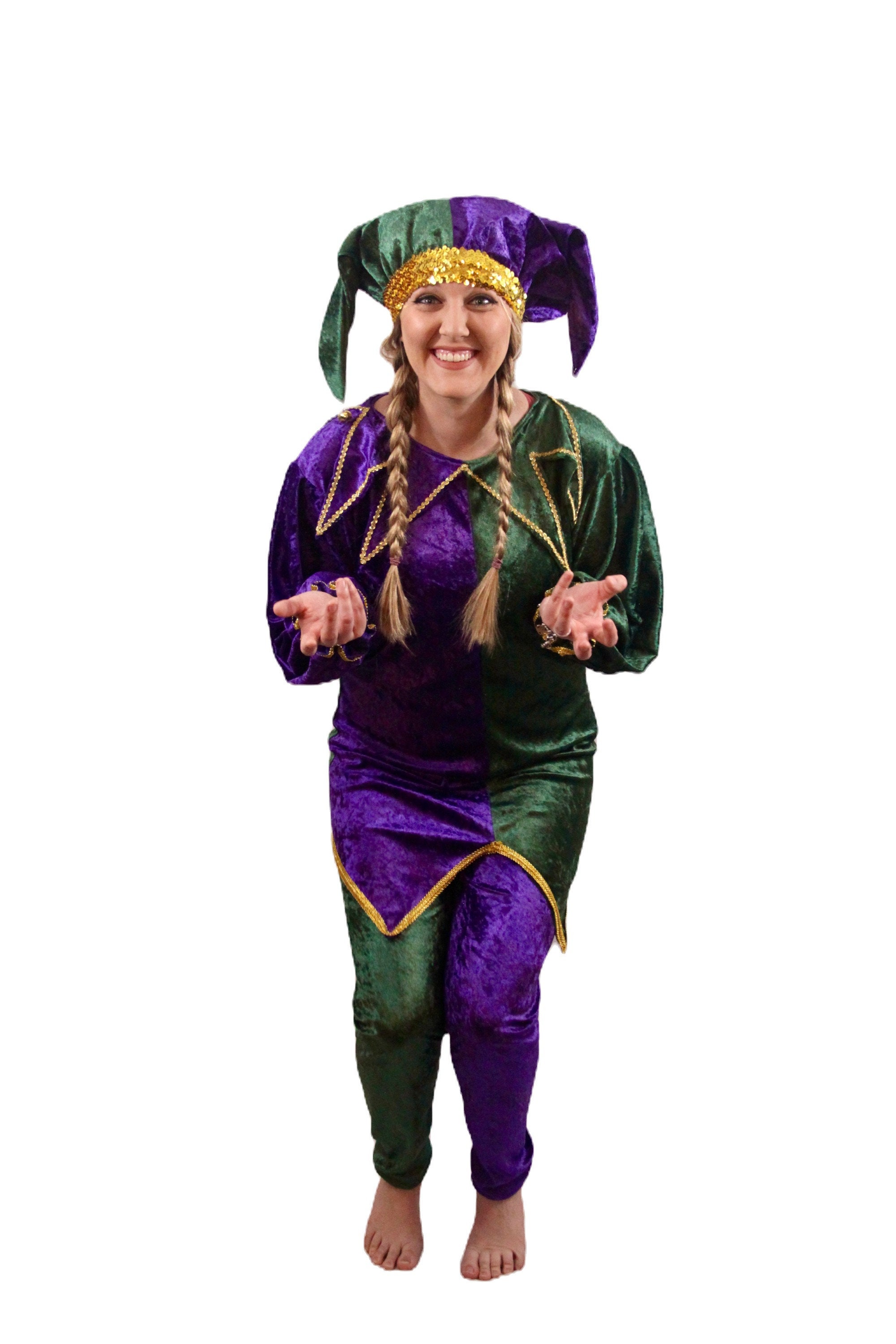 Adult Unisex Mardi Gras Jester Costume Etsy