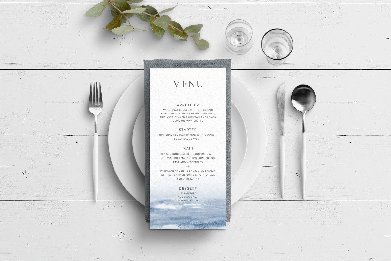 Printable SImple Beach Menu Card Template Beach Wedding Menu | Etsy