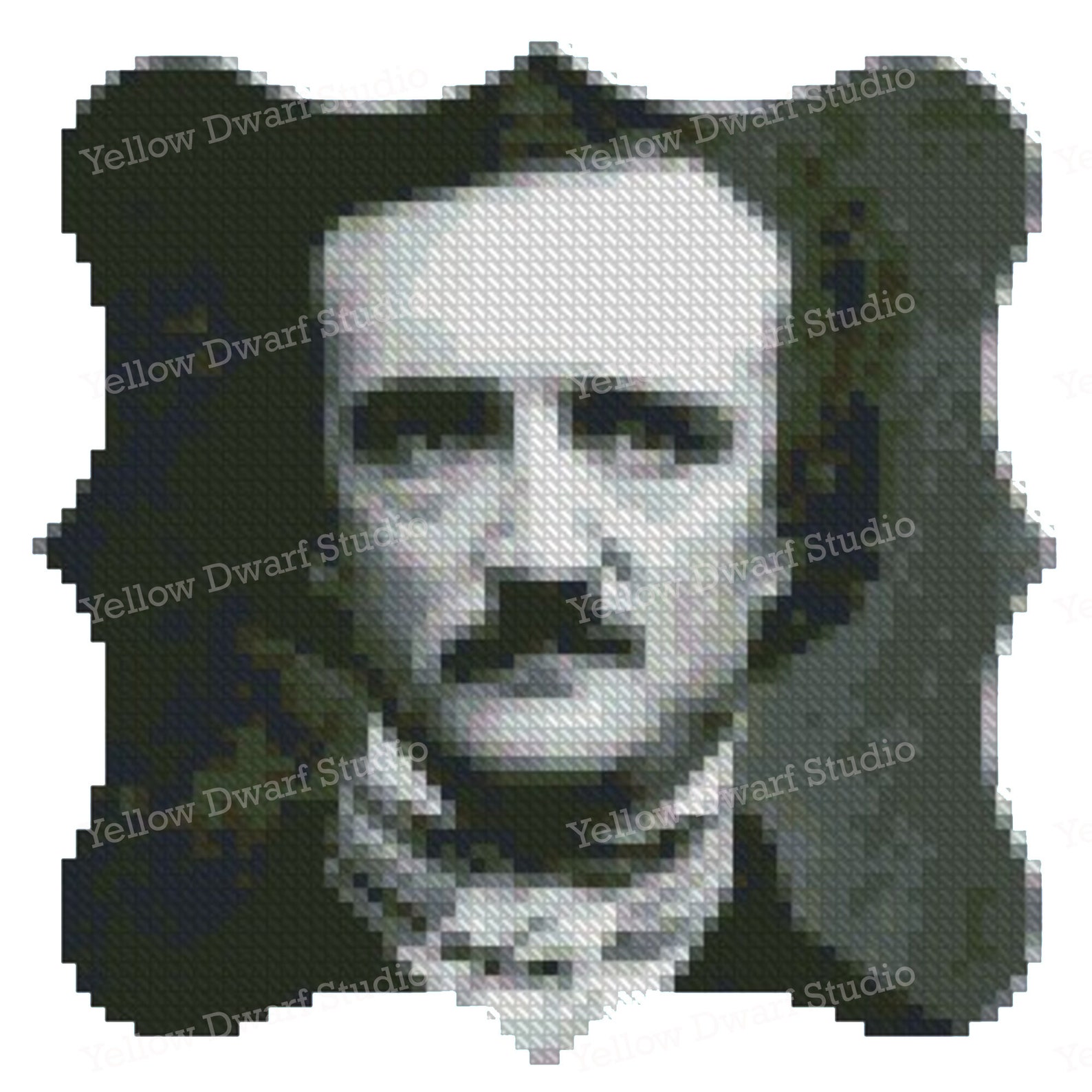 Edgar Allan Poe cross stitch pattern monochrome pattern in | Etsy