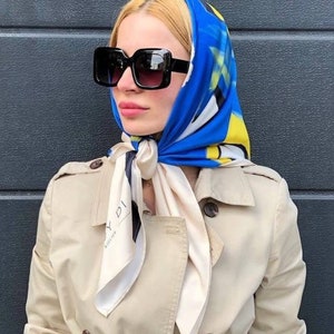 Elegant Ukrainian Silk Shawl Wrap: Versatile Neck Scarf and Shoulder Scarf Gift for Her image 8