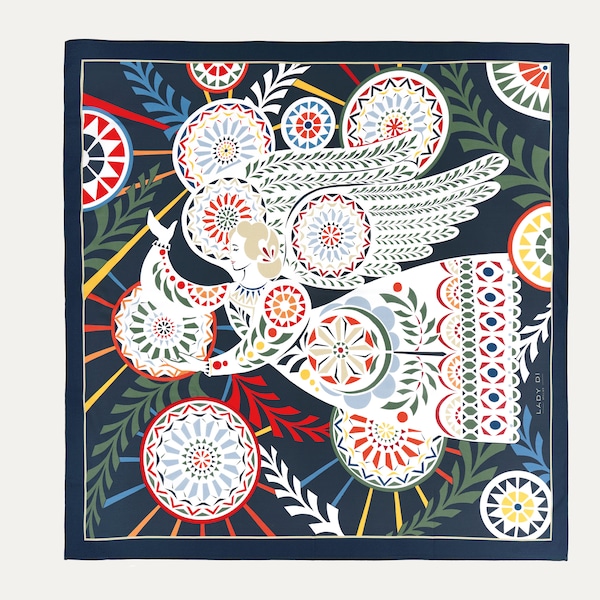 Beautiful Shawl 'Angel' – Modern Art inspired Design in Artificial Silk