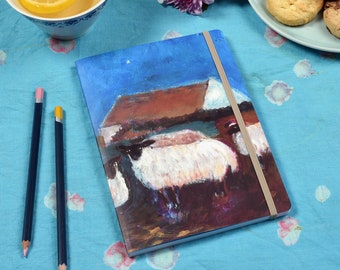 Sheep Painting A5 Notebook | Handmade Lined Journal