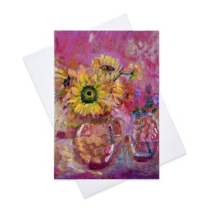 Tarjetas de girasol / Tarjetas de felicitación / Tarjetas del Reino Unido / Tarjetas en blanco del Reino Unido / Tarjetas de arte / Tarjetas artísticas / Tarjetas de felicitación de bellas artes / Tarjetas