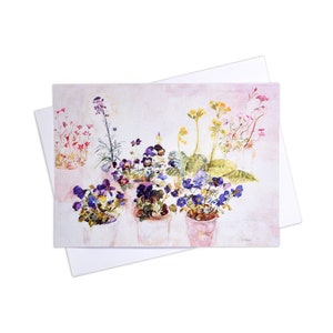 Aquarell Blumen Grußkarte | Blumen Postkarte | Blumenkarte | Karte für Mama| Leere Karte | Künstlerische Karte | Kunsty Karte | Wunderschöne Karte