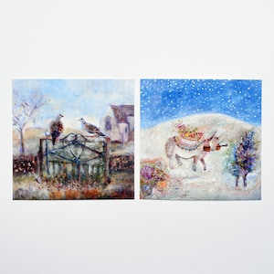 Lot de 6 cartes de Noël Royaume-Uni | Cartes Chant de Noël | Cartes de Noël artistiques | Cartes de Noël | Cartes de vœux 2024 | x 6 cartes de Noël