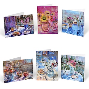 Jeu de 6 cartes | 6 cartes de voeux beaux-arts | Cartes d'art | Pack de cartes de voeux vierges avec enveloppes | Cartes vierges | Cartes de voeux | Cartes Royaume-Uni