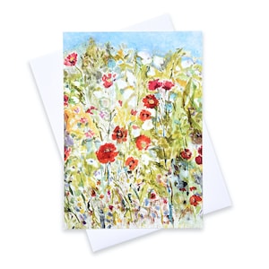 Cartão da papoila | Cartões de flores | Cartões Reino Unido | Cartões de arte | Cartões florais Reino Unido | Cartões em branco Reino Unido | Cartões de arte | Cartões em branco