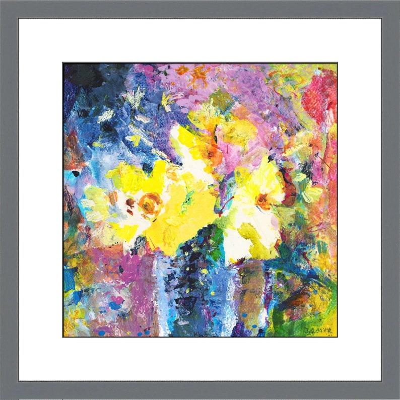 Daffodil Art Print: Abstract Floral Watercolor Painting - Etsy