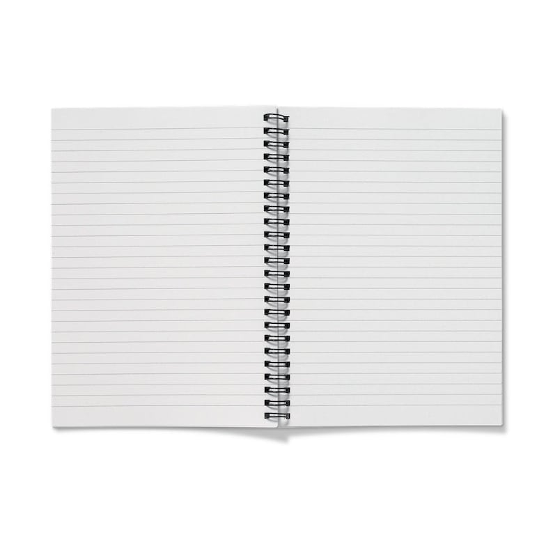 A flower A5 notebook which is spiral bound and has an artistic design on the cover by Judi Glover Art.