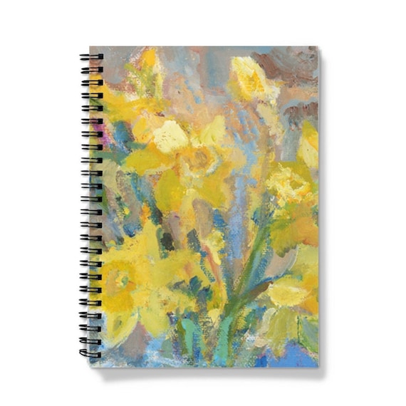 Daffodils Spiral Notebook: A5 Lined Journal with Floral Art