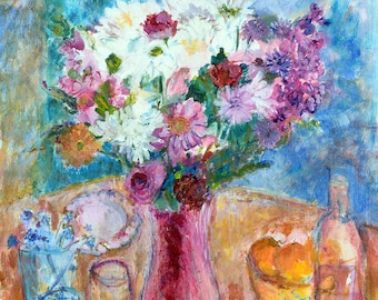Floral Birthday Card: Watercolor Bouquet Art Card