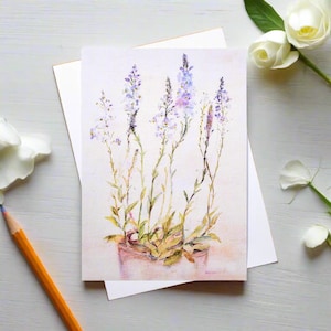 Wenskaart met wilde bloemen | Prachtige kaart | Botanische kaart | Mooie verjaardagskaart | Aquarel wenskaart Sympathiekaart