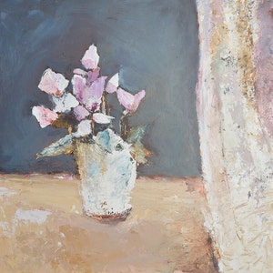 Fine Art Grußkarte | Original Kunst-Karte | Blumen Karte | Alpenveilchen | Blumenkarten | Beileid Karten | Kunstkarten 2016 | Grußkarten UK