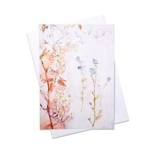 Carte de voeux botanique | carte d'anniversaire florale | Je pense à vous | artistique artistique | Belle carte de voeux | carte de sympathie |