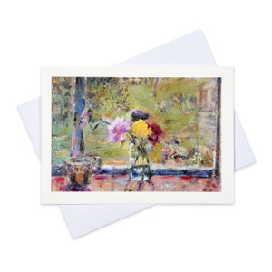 Roses Art Card: Floral Painting, Blank Greeting Card