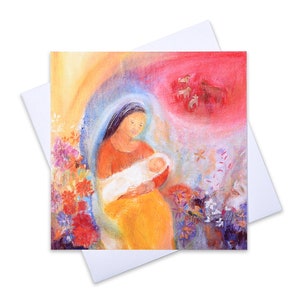Set van 6 kerstkaarten | Religieuze kerstkaarten | Kerstkaart voor moeder | Kerstkaartpakketten | Luxe kerstkaart | Kerstkaarten VK