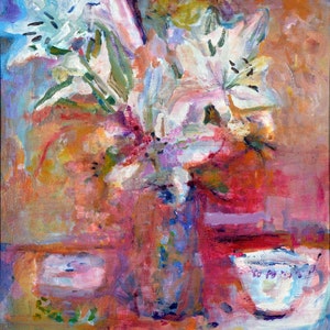 Tarjetas de lirios / Tarjetas de felicitación artísticas / Tarjetas florales / Lirios / Tarjetas de bellas artes / Tarjetas de felicitación / Tarjeta en blanco / Tarjetas artísticas