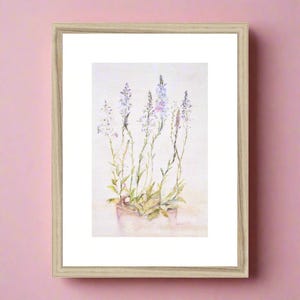 Veronica Speedwell Framed Botanical Print: Watercolor Floral Wall Art