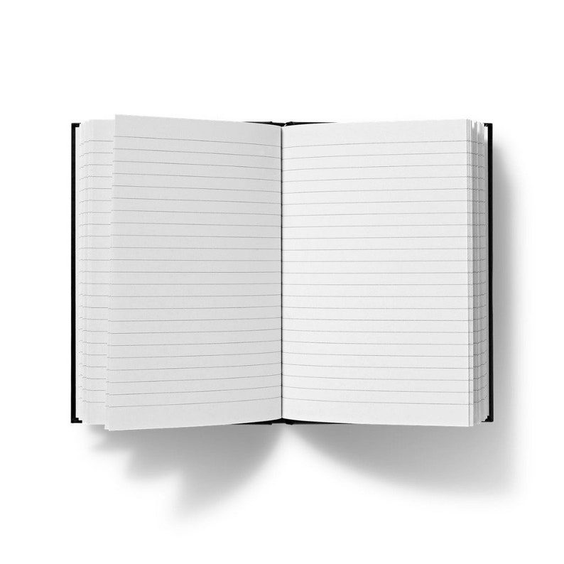 A lined hardbacked journal with a pretty floral design on the cover.