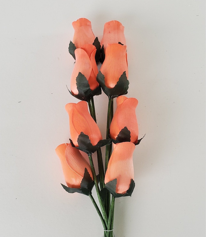 Wooden Rose Stems 10 Various Solid Colors Available 8 Wood Etsy