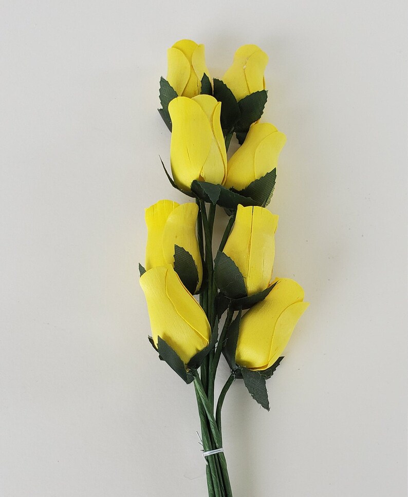 Wooden Rose Stems 10 Various Solid Colors Available 8 Wood Etsy