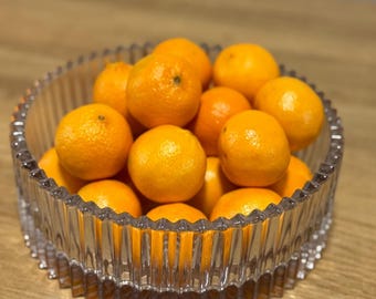 Vintage Mikasa Diamond Fire Hostess Crystal Bowl - Ribbed Glass Decorative Bowl - Vintage Catchall Bowl - Vintage Purse Bowl - Free Shipping