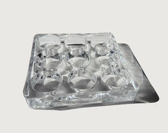 Vintage Thick Glass Votive Holder - 9 Votive Tealight Candle Holder - Vintage Target - Vintage Home Decor - Free Shipping