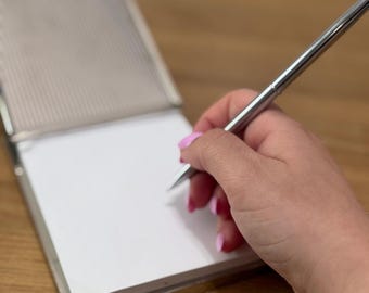 Vintage Metal Notepad Holder with Note Pad - Vintage Desk Accessories and Home Decor - Free Shipping