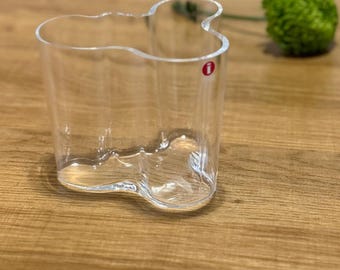 Iittala Clear Alvar Aalto Vase - Designer Mouth-blown Glass Vase - Organic Shape Glass Bud Vase - Free Shipping