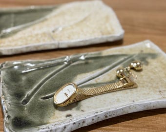 Handmade Japanese Rectangular Plates - Set of Ceramic Platter - Vintage Home Decor - Free Shipping