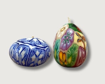 Vintage Mini Millefiori Candle Set - Mini Millefiori Egg Candle - Y2K Home Decor - Retro Candle Decor - Free Shipping