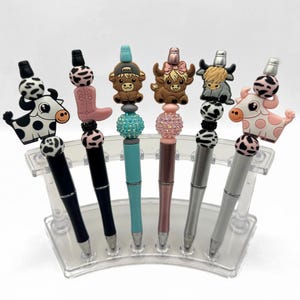 Beaded Pen | Silicone Beads | Cows