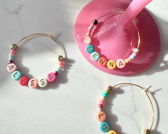 Personalized Custom Name Wine Glass Charms | Drink Markers | housewarming gift | gifts for her | girls night