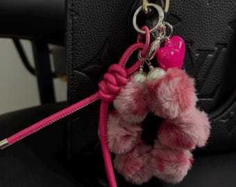Chunky Bag Charm | Keychain | Y2K | cheetah print | pink