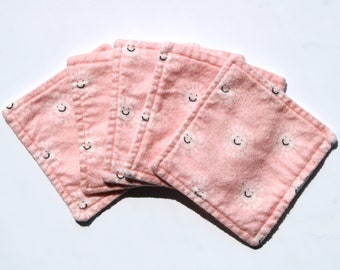 Toallas faciales lavables de franela de doble cara Pink Suns