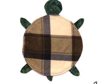 Fregona de tortuga para limpieza de suelos a cuadros de forro polar