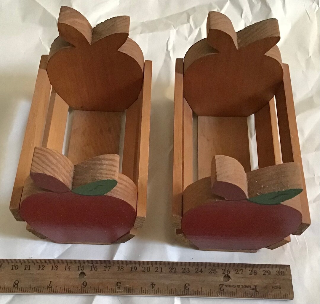 Wooden Apple Baskets Etsy