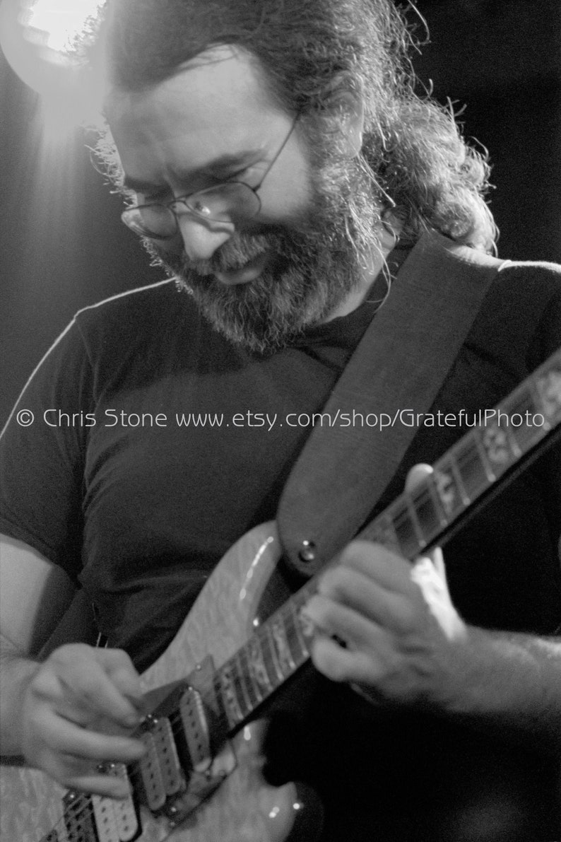 Jerry Garcia Original Unframed Close-up B&W Photograph image 2