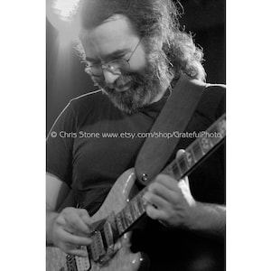 Jerry Garcia Original Unframed Close-up B&W Photograph image 1