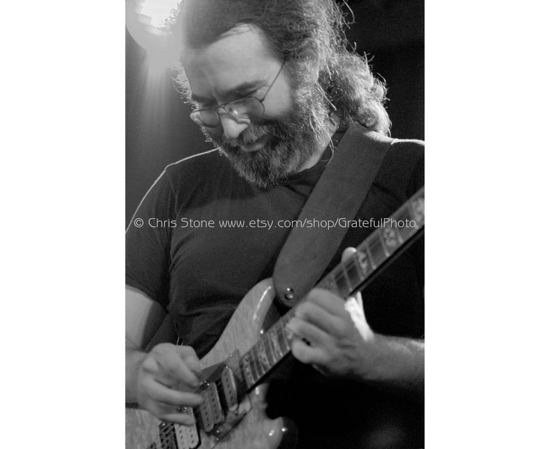 Jerry Garcia Original Unframed Close-up B&W Photograph image 1