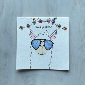 Thanks a Llama Card - Thank You Card, Greeting Card - Customizable