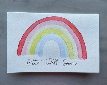 Rainbow Get Well Soon Card - Greeting Card - Customizable