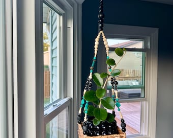 Teal Square Hanging Planter