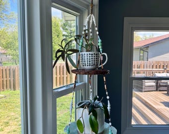 Sky Blue Wicker Double Stack