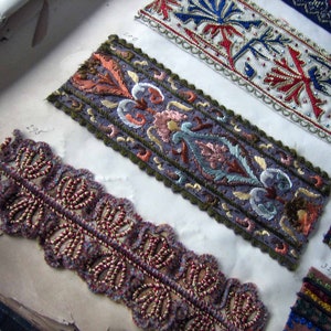 Pick One Victorian 1892 Sample French Embroidered Broderies from Maison Sedille Sample Book (Ref: A-3850B Page 9 Box 1)