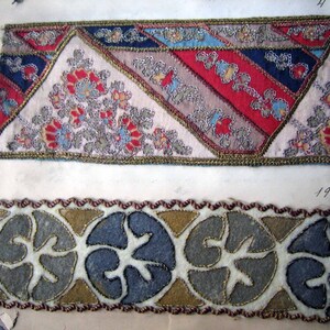 Pick One Victorian 1892 Sample French Embroidered Broderies from Maison Sedille Sample Book (Ref: A-3850B Page 12 Box 1)